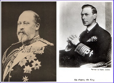 The Family, Life and Reign of King George VI and King Edward VII postcards